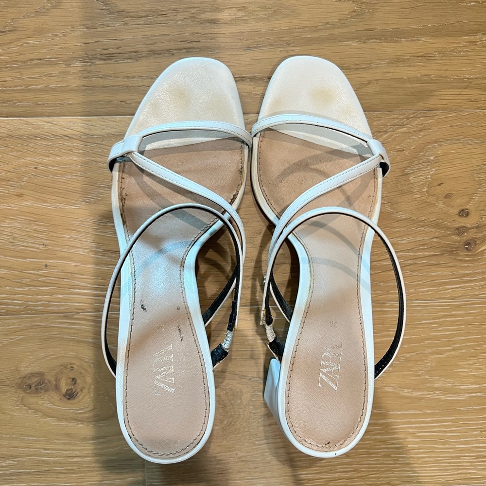White Zara sandals 36